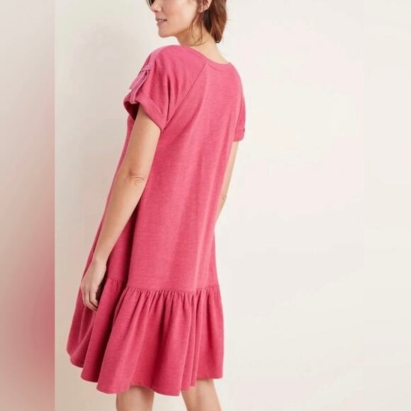Saturday Sunday x‎ Anthropologie Pink Kathie Flounced Mini Dress Small - Picture 6 of 9